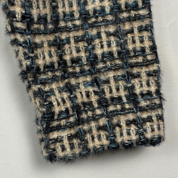 MNG Mango  Womens Chunky Knit Cardigan Sweater Sz XS Metallic Holidays Classic - Picture 7 of 12